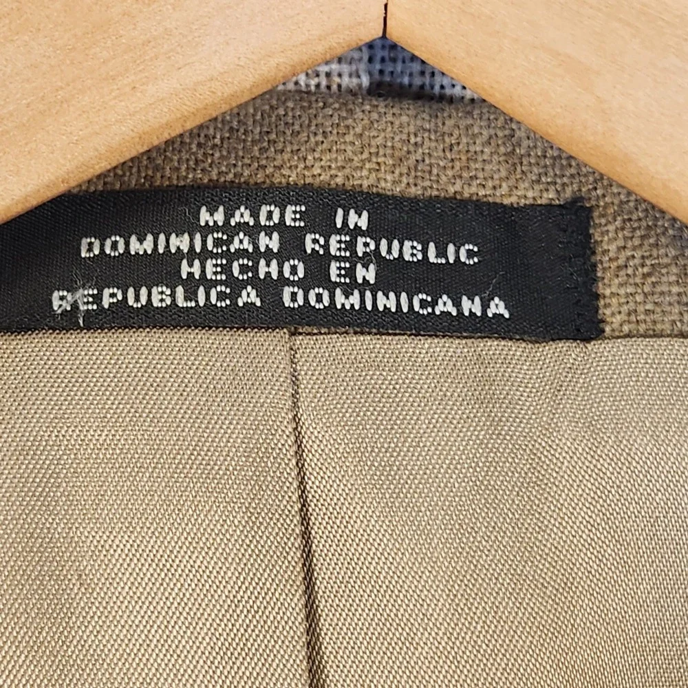 Stafford Worsted Wool Blend Sport‎ Coat Mens 44L Tan Brown Blazer Gold Buttons